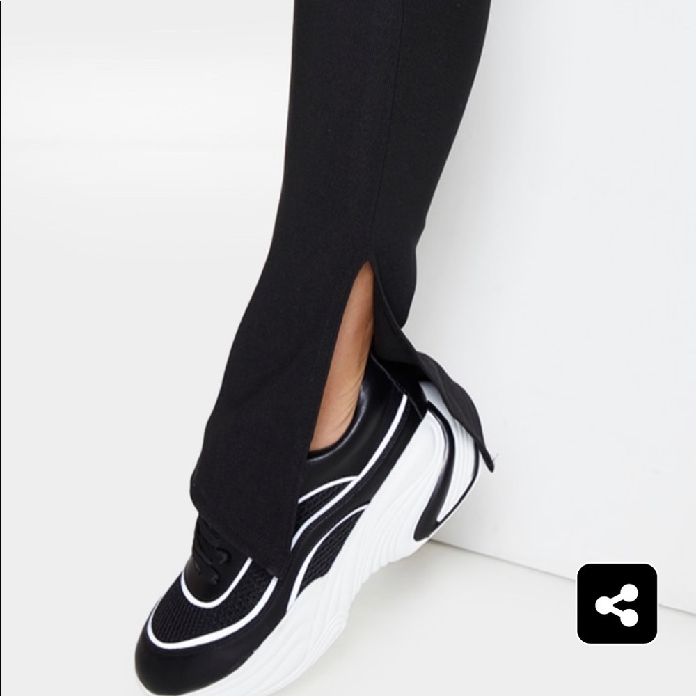 Black thick rib jumpsuit